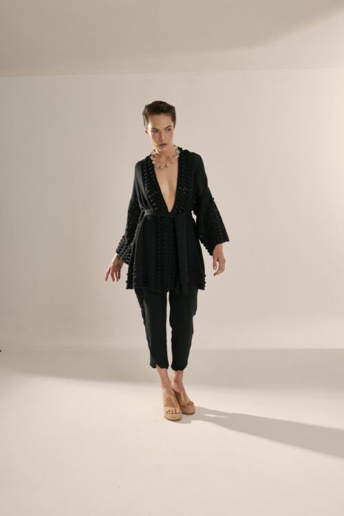 Alternative view of Kimono Marcia - Preto
