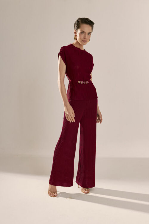 Calça Infinito Carmin — Tricô Fluido e Elegante