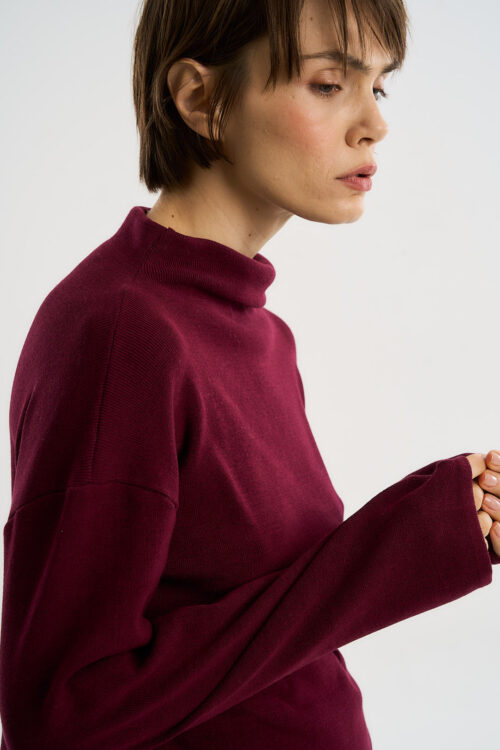 Blusa Alma - Tricô Básico e Clássico - Bordô - Imagem 6