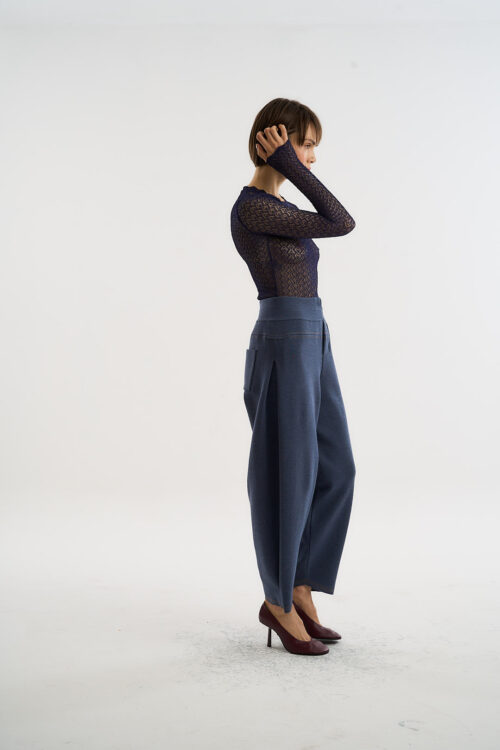 Calça Nômade - Tricô Diferenciado - Jeans - Imagem 3