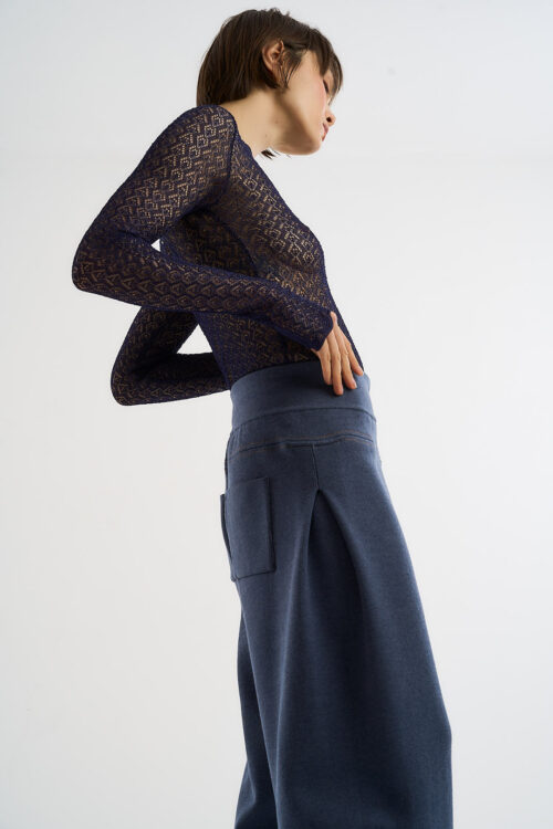 Blusa Maria New - Tricô Rendado - Marinho - Imagem 3