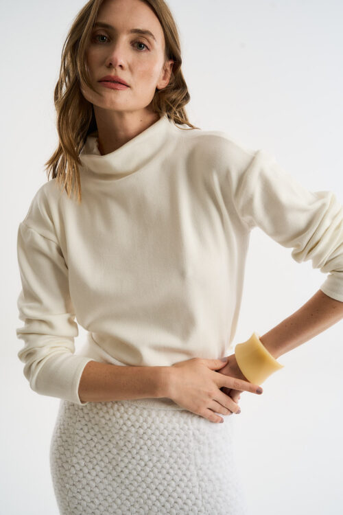 Alternative view of Blusa Alma - Tricô Básico e Clássico - Off White