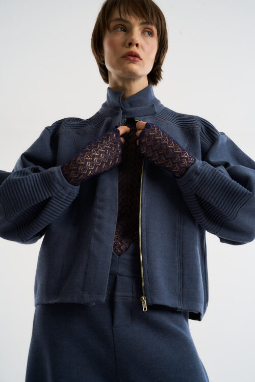 Jaqueta Nômade - Tricô Diferenciado - Jeans