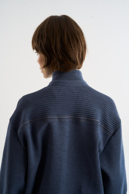 Alternative view of Jaqueta Nômade - Tricô Diferenciado - Jeans