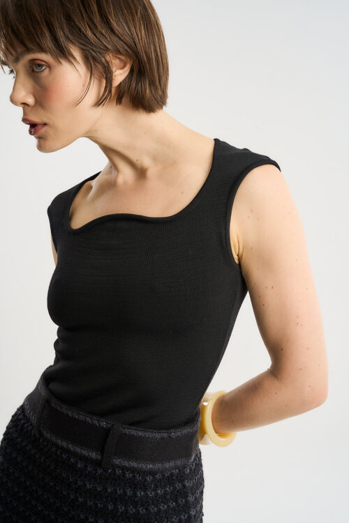 Blusa Nômade - Regata de Tricô - Preto