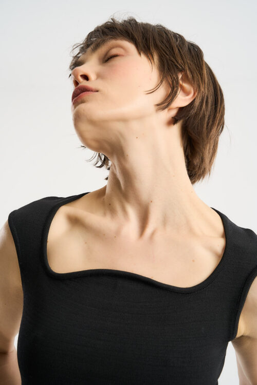 Alternative view of Blusa Nômade - Regata de Tricô - Preto