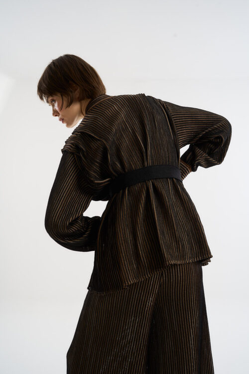 Parka Coordenadas - Tricô leve com textura listrada - Preto - Imagem 5