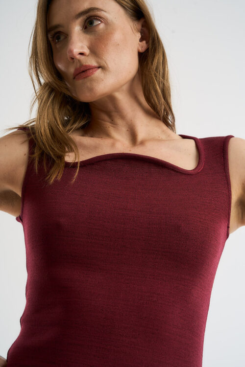Blusa Nômade - Regata de Tricô - Bordô