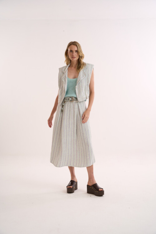 Colete Amor - Tweed de Verão em Tricô - Off White - Imagem 6