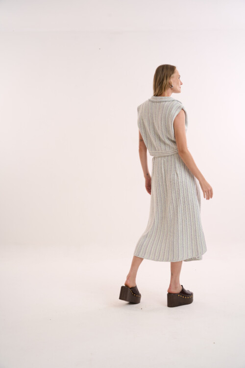 Colete Amor - Tweed de Verão em Tricô - Off White - Imagem 4