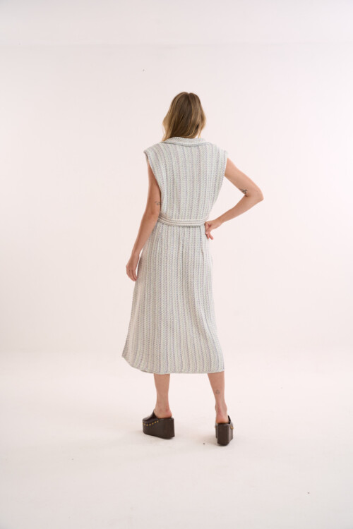 Colete Amor - Tweed de Verão em Tricô - Off White - Imagem 7