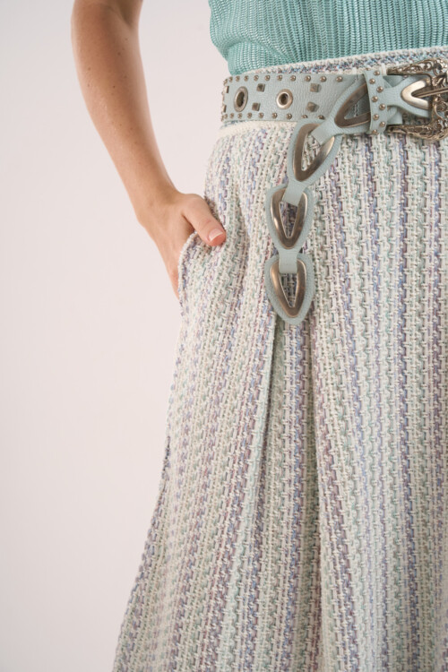 Alternative view of Saia Amor - Tweed de Verão em Tricô - Off White