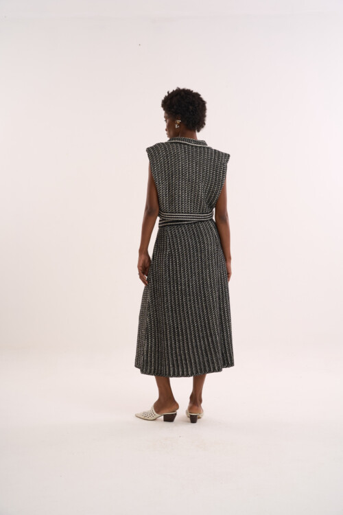 Saia Amor - Tweed de Verão em Tricô - Preto - Imagem 5