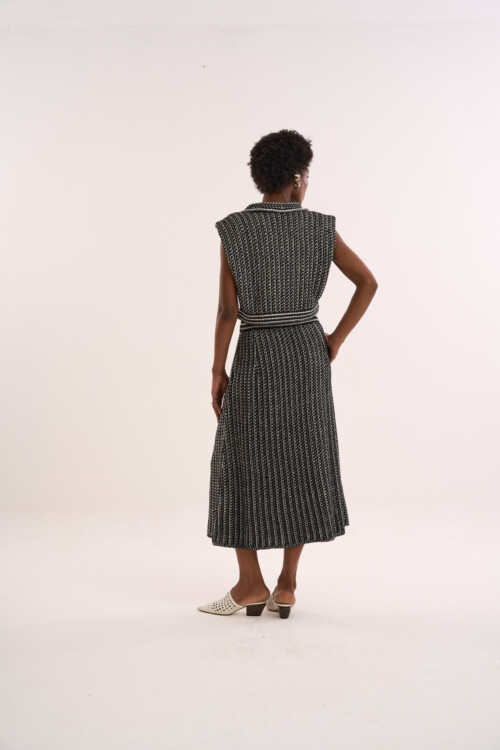 Colete Amor - Tweed de Verão em Tricô - Preto - Imagem 6