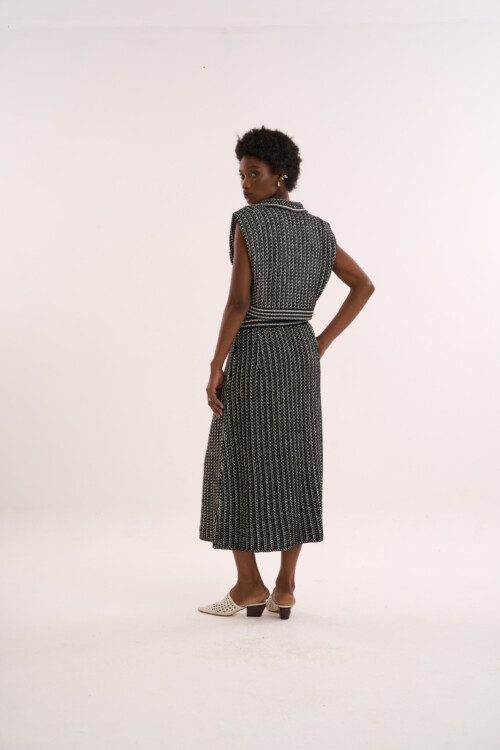 Saia Amor - Tweed de Verão em Tricô - Preto - Imagem 7