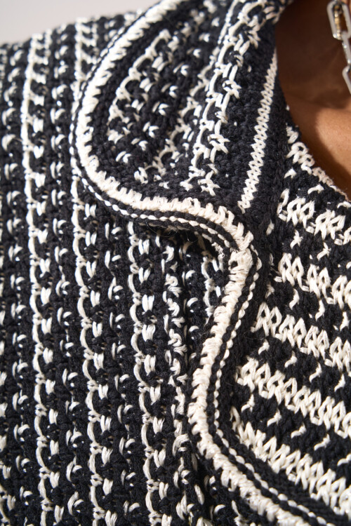 Alternative view of Colete Amor - Tweed de Verão em Tricô - Preto