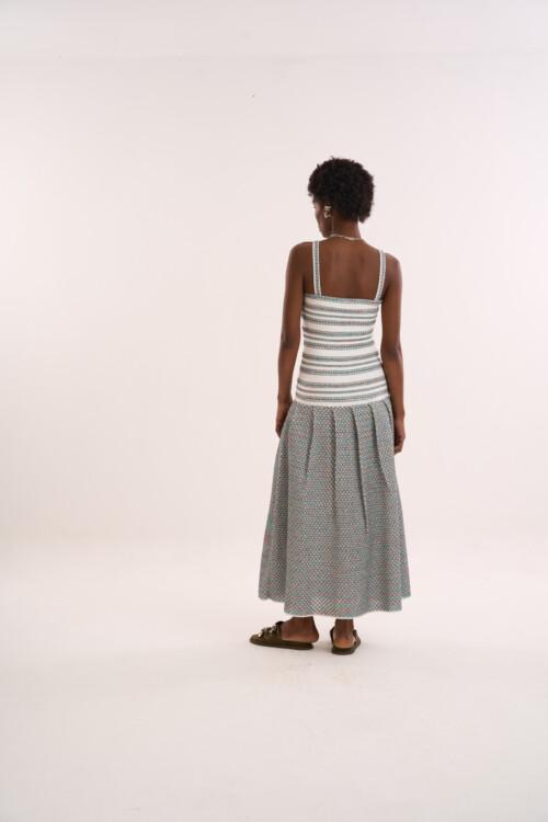 Vestido Lembrança - Tricô com misto de pontos  - Verde - Imagem 8