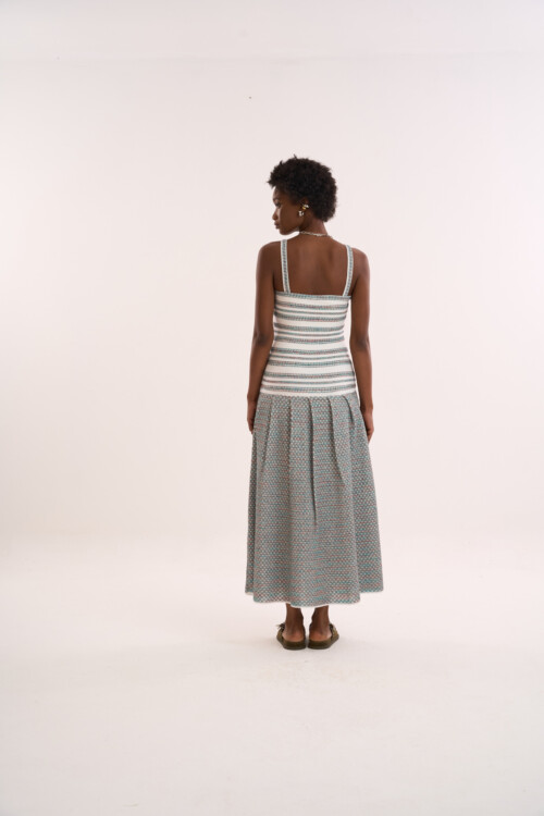 Vestido Lembrança - Tricô com misto de pontos  - Verde - Imagem 7