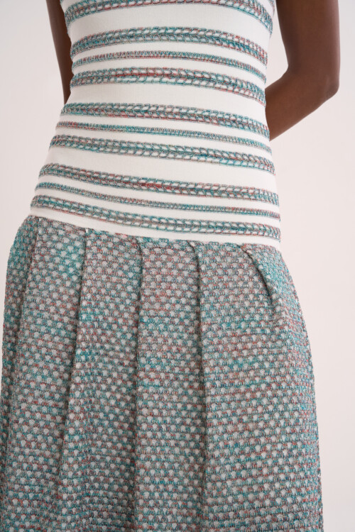 Vestido Lembrança - Tricô com misto de pontos  - Verde - Imagem 10