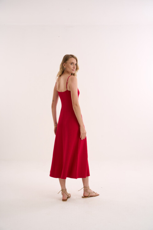Vestido Analógico - Tricô Essencial  - Vermelho - Imagem 4