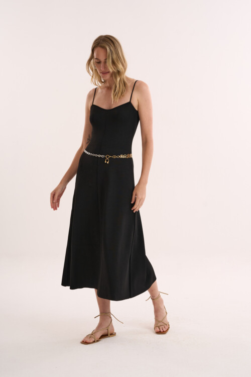 Vestido Analógico - Tricô Essencial  - Preto